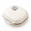 Shell-Shaped Portable Pill Box PET + Silicone Sealed Organizer in Cream or Black, Small SG-24 and Large SG-25