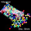 100pcs Mixed Color PE Plastic Stoppers Drill  Floats Balls Fishing Cross Beads Double Pearl