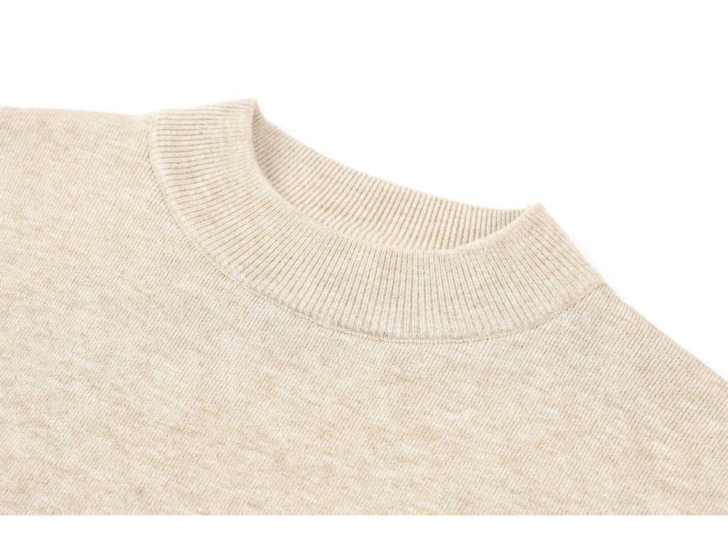 Men's Autumn Slim Fit Half High Neck Sweater - Solid Color Youth Base Sweater