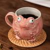 Frog Design Ceramic Mug with Spoon Cute Coffee Cup Gift Set for Office Home Use Vintage Style Drinkware Decor