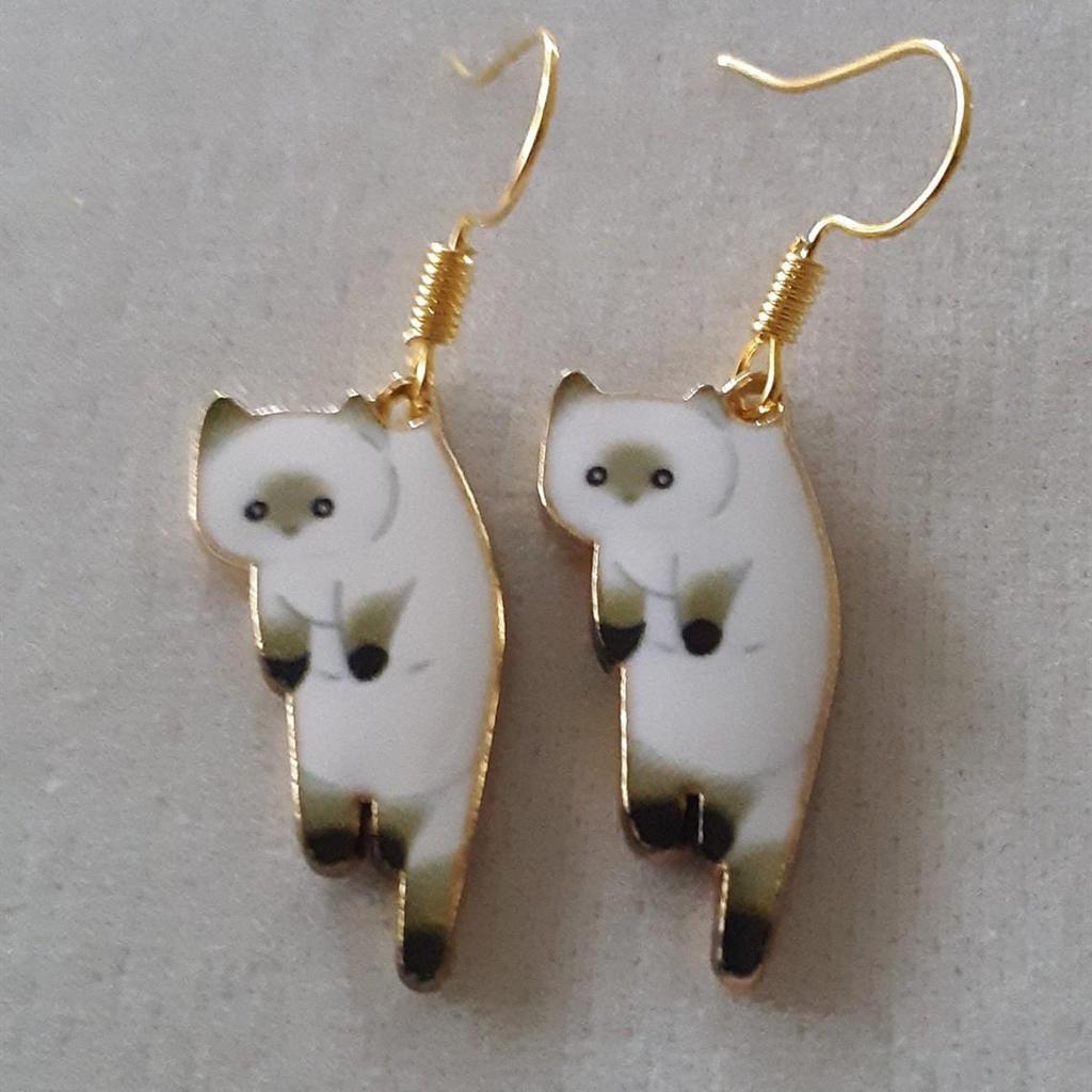 Kawaii Dangling Cat Earrings - Cute Cat Jewelry