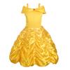 [Dressy Daisy] Toddler Girls Belle Costume, Princess Cosplay, Kids Skirt, Beauty and the Beast Dress, Halloween Costume, Yellow, Size 4-5 Years, 110