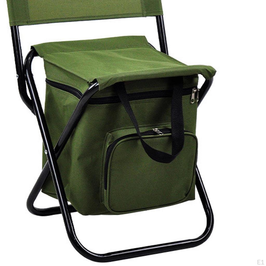 Camping Chair Cool Bag Outdoor Backrest Stool Fishing Folding for