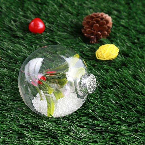 2 шт., 6/8/10 см, прозрачный рождественский шар, многоразовый, небьющийся, многоразовый, праздничное украшение, рождественская елка, подвесной шар, орнамент, кулон, праздничные атрибуты, подарок