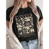 Женская футболка большого размера с круглым вырезом и коротким рукавом, цветочный принт, вдохновляющая цитата, черно-белый золотой дизайн, повседневный топ
