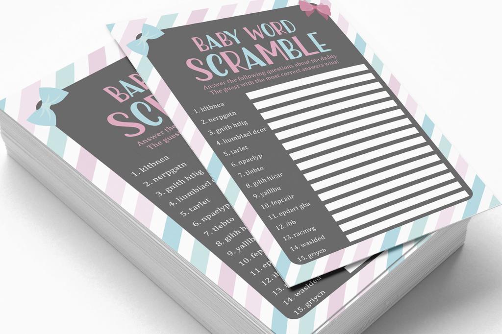 Inkdotpot 50 BabyA AlphabetA ABCA GameA Stripe Gender Reveal Baby Shower Game Ita s A Boy Ita s A Girl Party