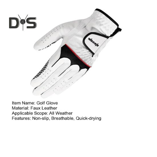 Перчатки для гольфа мужские, для левой руки, нескользящие, быстросохнущие, вентилируемые, износостойкие перчатки для гольфа для любых погодных условий