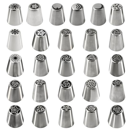 Насадки для кондитерского мешка Набор насадок для украшения тортов Russian Stainless Steel Цветочные инструменты для украшения тортов на свадьбу, день рождения, десерты, печенье Диспенсеры для глазури