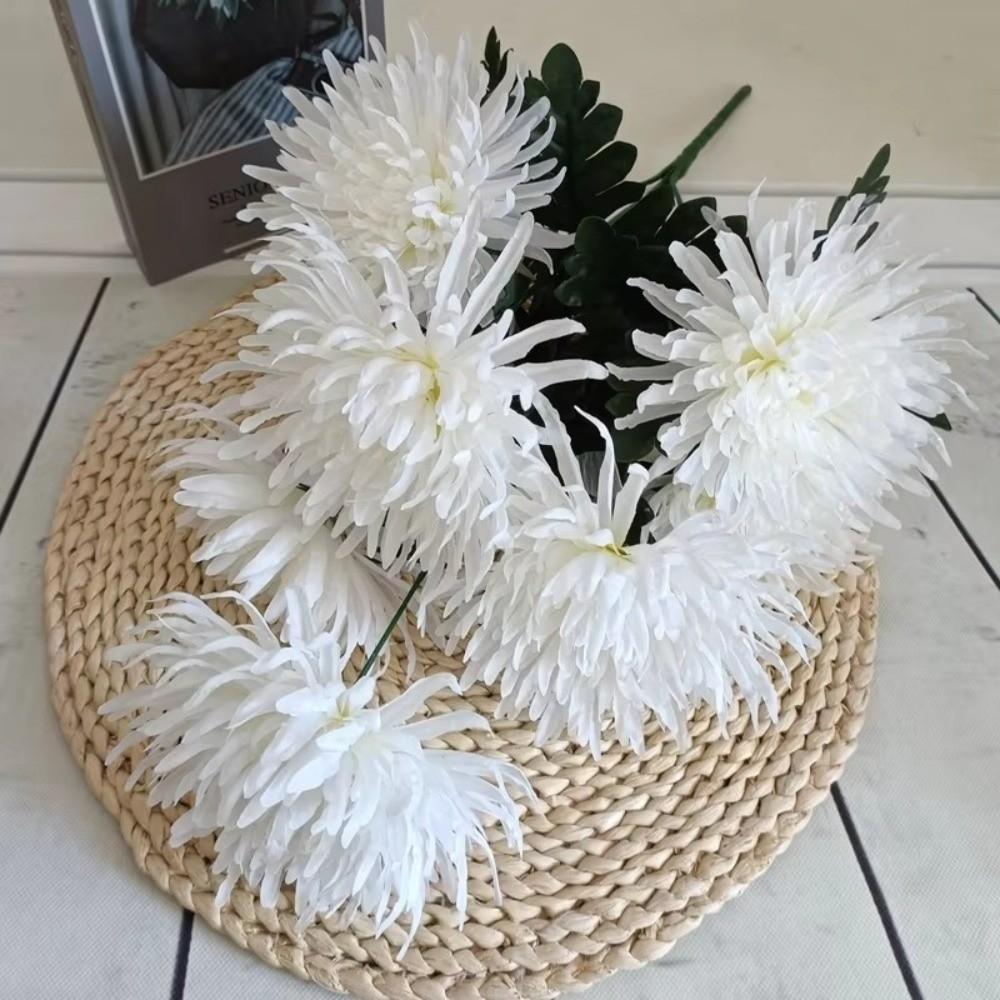 7Head Artificial Flower DIY Flower Silk Chrysanthemum Bouquet Worship Supplies Floral Arrangement Flowers Bouquet