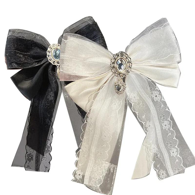 Новая кружевная заколка-бабочка со стразами, двойного назначения, в колледжском стиле, профессиональная, для рубашки, банк, стюардесса, аксессуары для воротника