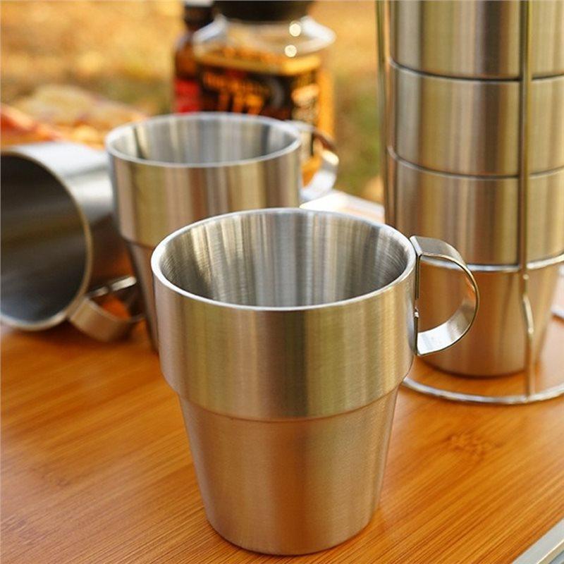 J1UL1N Stackable Espressos Cups Set Of 4 Coffee Mugs Coffee Cups Stackable For Home Cafe