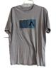 Мужская графика RVCA ; XL Серая футболка в уличном стиле с принтом скейтборда и пляжа, унисекс