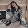 Women's Houndstooth Long-Sleeve Pajama Suit - Spring/Autumn Casual Thin Outerwear