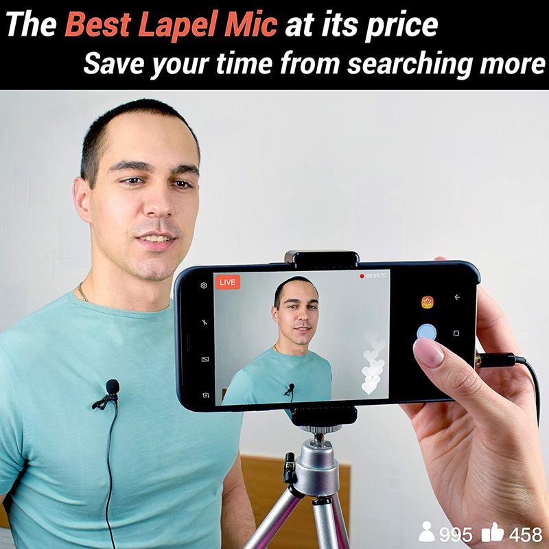 Мини-нагрудный микрофон 3,5 мм с металлическим зажимом для мобильного телефона, ПК, ноутбука — проводной микрофон для разговорной речи и вокала