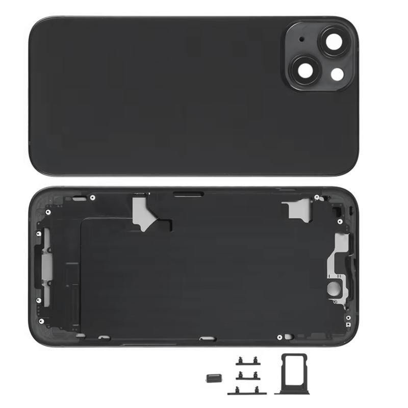 L19-Аккумулятор Новый Задний Корпус Для Iphone 14 Корпус Задняя Крышка+ Средняя Рама Шасси+Лоток Для SIM-карты+Боковые Кнопки Черный