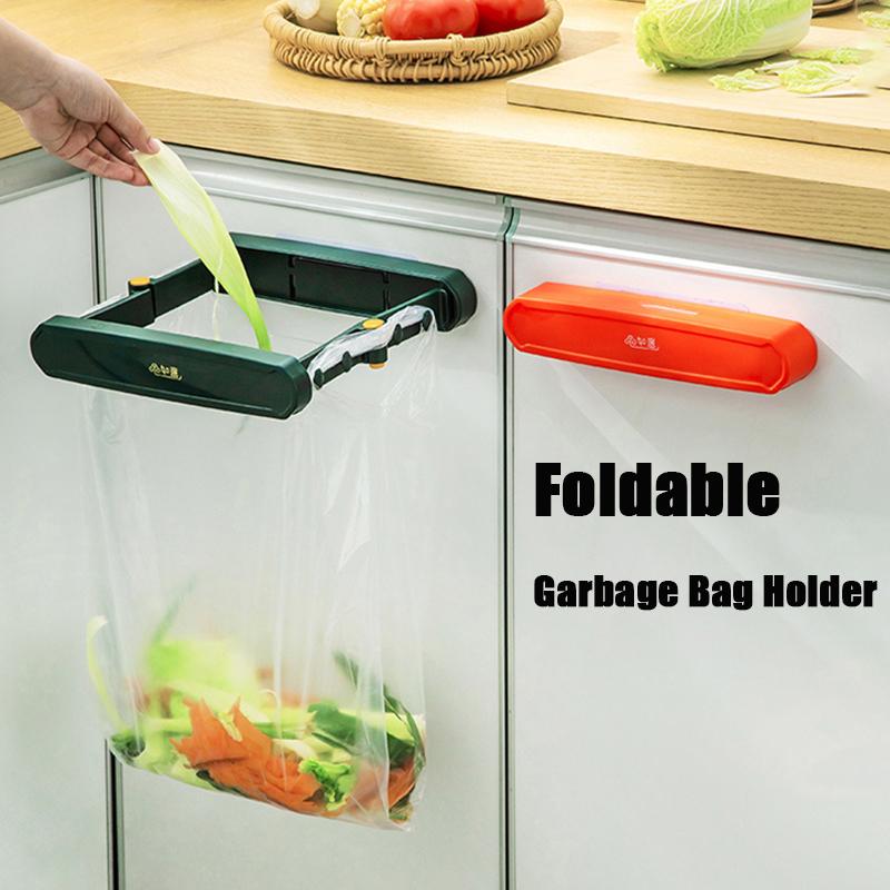 Складной держатель для мешка для мусора, кухонный шкаф, дверной подвесной мусорный бак, мусорное ведро для ванной, раковина, стеллаж для хранения полотенец, кухонный органайзер