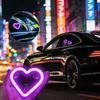 RACEAST Светодиодная автомобильная подсветка настроения в форме сердца, Автоматическая зарядка от солнечной энергии,