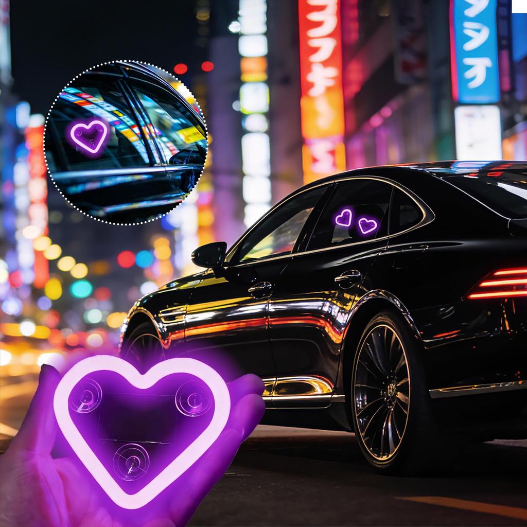 RACEAST Светодиодная автомобильная подсветка настроения в форме сердца, Автоматическая зарядка от солнечной энергии,