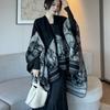 Elegant Double-Sided Knit Cape Shawl for Women - Warm Autumn/Winter Outerwear