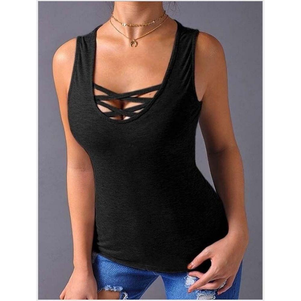 New Women Fashion Vest Sleeveless Blouse Ladies Solid Color Tank Tops Casual Graphic Tee Female Casual Summer Tops T-Shirts