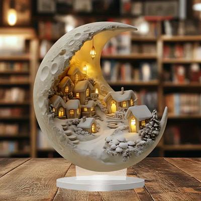 Рождественская елка, настольное украшение, Moonhouse, сделай сам, 2D-декор, акриловая табличка с надписями "Счастливого Рождества", 2026, подарки для новогодней вечеринки