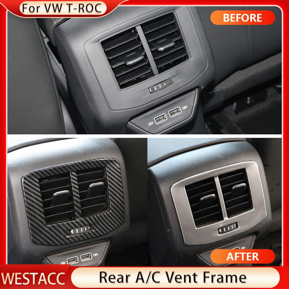 Задняя часть автомобиля, кондиционер, вентиляционная розетка переменного тока, накладка для Volkswagen VW T-roc Troc 2017 2018 2022