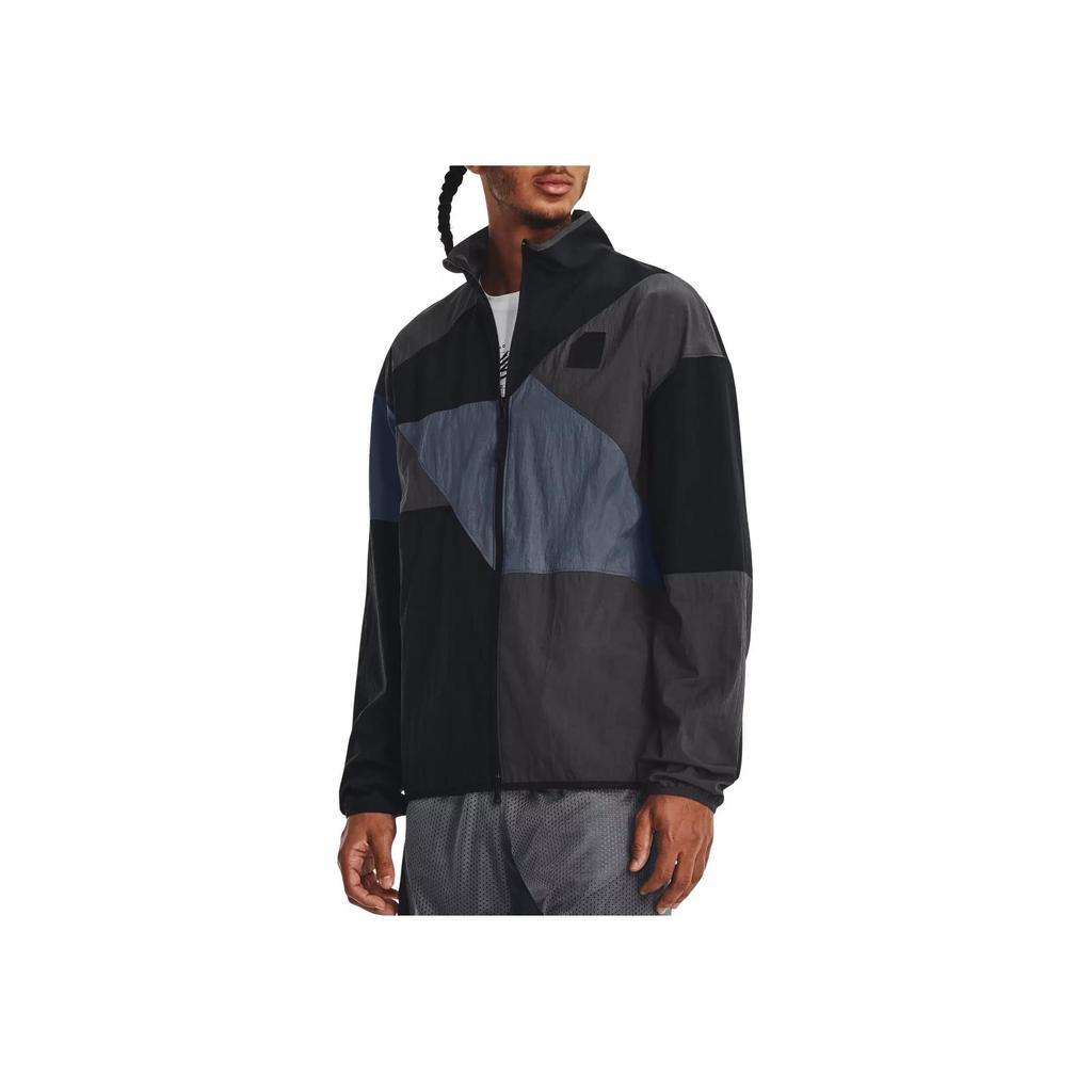 Under Armour Colorblock Logo Stand Collar Long Sleeve Jacket Men Jackets Black 1377304-001