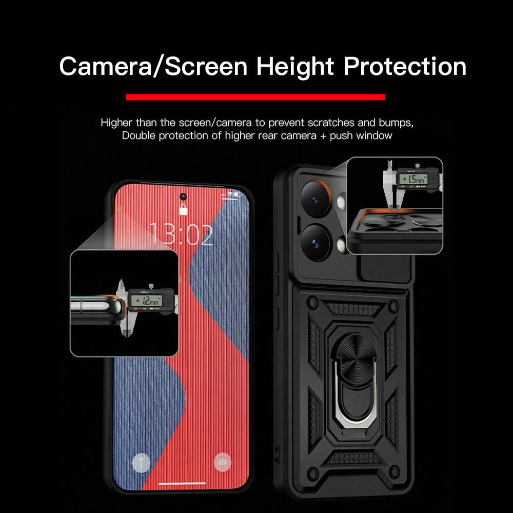 KEYSION Ударопрочный бронированный чехол для Xiaomi POCO X8 Pro Max с кольцом-подставкой и защитой шторки камеры для POCO X8 Pro Max