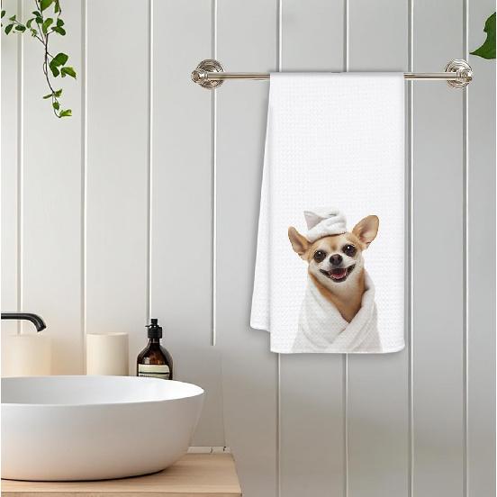 Funny Chihuahua Hand Towels for Bathroom, Chihuahua Gifts Decorative Towels for Bathroom Washroom, Chihuahuas Lover Mom Gifts, 16x24 Inch