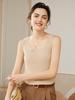 Women's Pure Cashmere Knit U-Neck Camisole Vest - Short, Sleeveless Base Layer for Spring & Autumn.