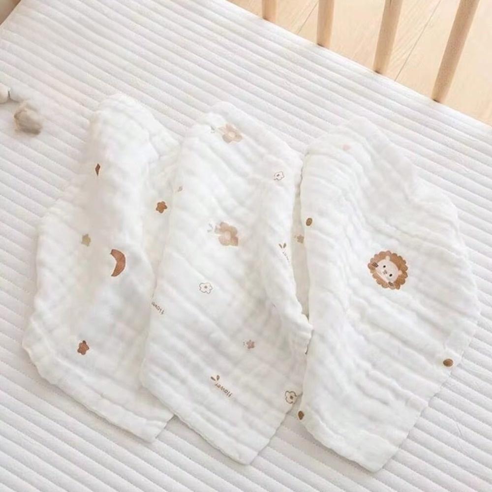 2PCS Embroidery Design Burp Cloth Small Square Newborn Bib Absorbent Baby Saliva Towels For Toddler