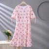 Spot new women's cotton silk spring, summer and autumn thin loose cake nightgown simple and comfortable loungewear