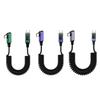 USB Type C Spring Data Cord 90 Degree Elbow PD100W Fast Charging Cable with Digital Display for Laptops Tablets Phones