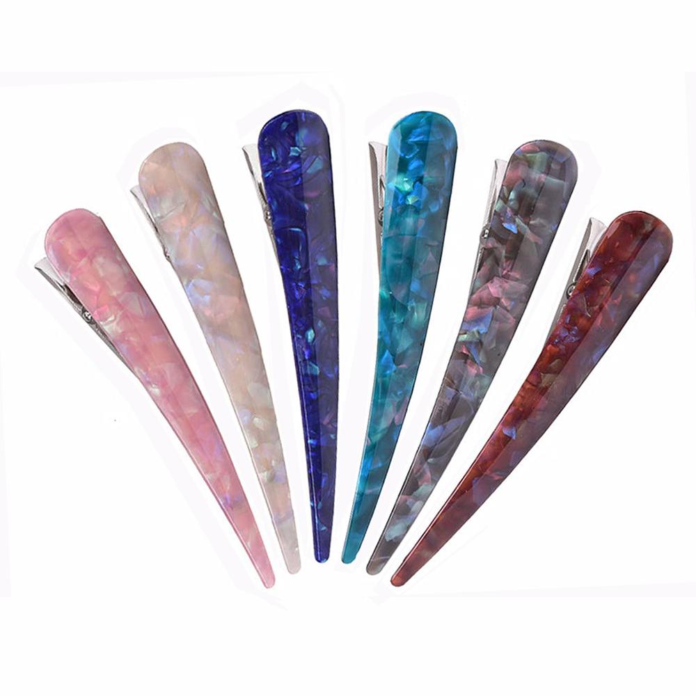 Women Barrette Long Stick Metal Hairgrips Non-Slip Large Alligator Hair Clips Acetic Acid Hairpin