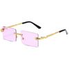 New Snake Shaped Frameless Square Sunglasses Metal Cut Edge Sunglasses Personalized Outdoor Ultraviolet-proof Glasses