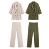 Kaslead New Women Clothes Western Style Double Breasted Blazers Casual Pants 8372406 8372306