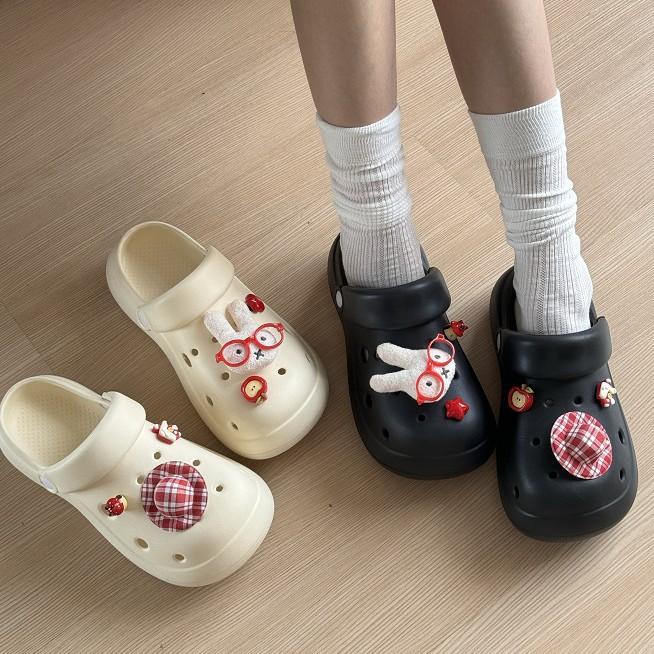 Женские летние новые мультяшные милые уличные шлепанцы с закрытым носком, не скользкие, не пахнущие