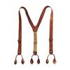 Stylish Classical Suspenders Adjustable Suspenders PU Chain Metal Clip Brown PU Belt for Wedding Business Wear
