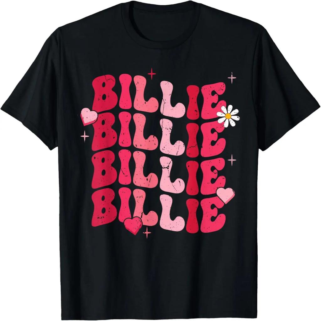Винтажная футболка Billie с персонализированным именем "Я люблю Billie" в стиле Groovy