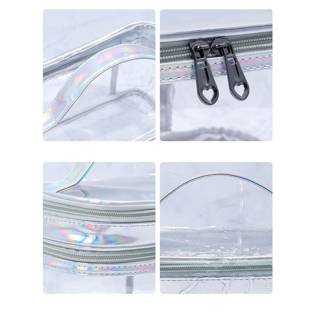 Portable Clear Makeup Bag 2 Layers Zipper Cosmetics Bags Travel Storage Pouch