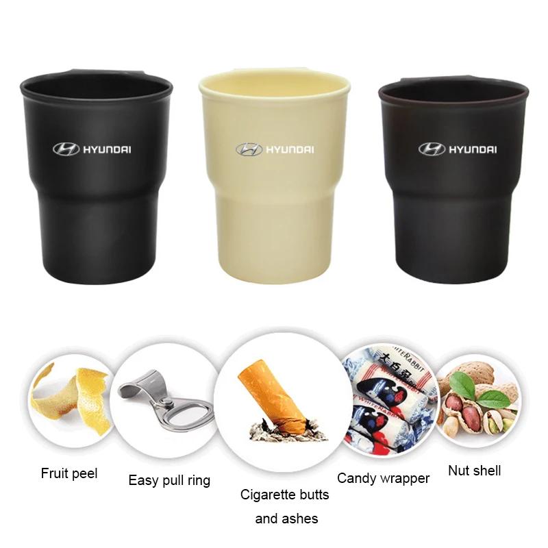 Car Trash Can for Hyundai Sonata Ix35 I20 I30 Azera Elantra Accent Verna Sedan Aslan ABS Cup Holder Interior Storage Assessoires AG3