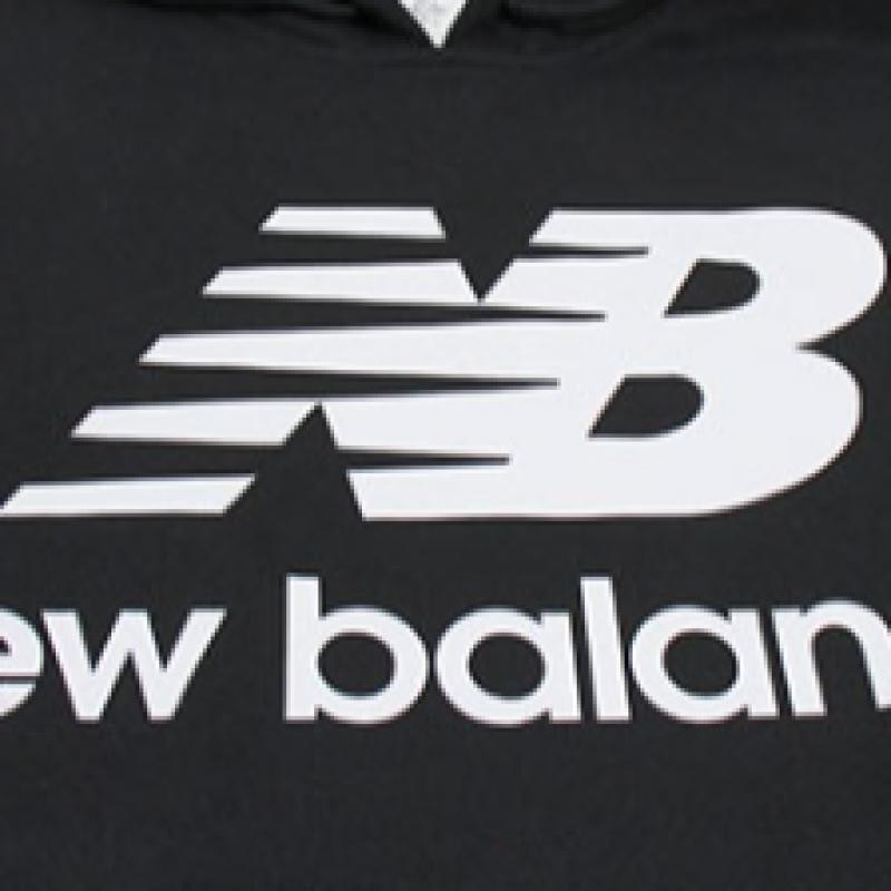 New Balance Мужская толстовка с капюшоном Essentials Stacked Logo Mt03558 Bk