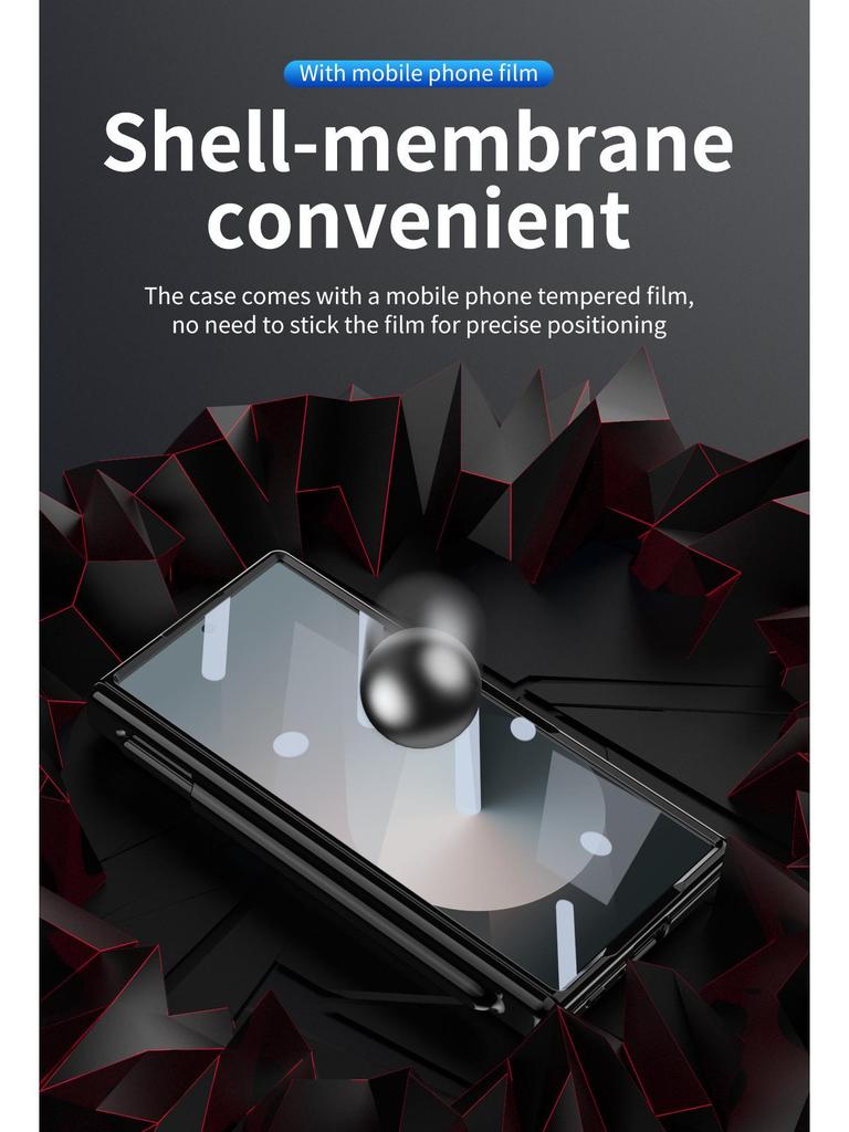 Чехол для Samsung Z Fold7/6: Двойной шарнир, Слот для стилуса, Гальванизированная прозрачная оболочка, Полная защита.