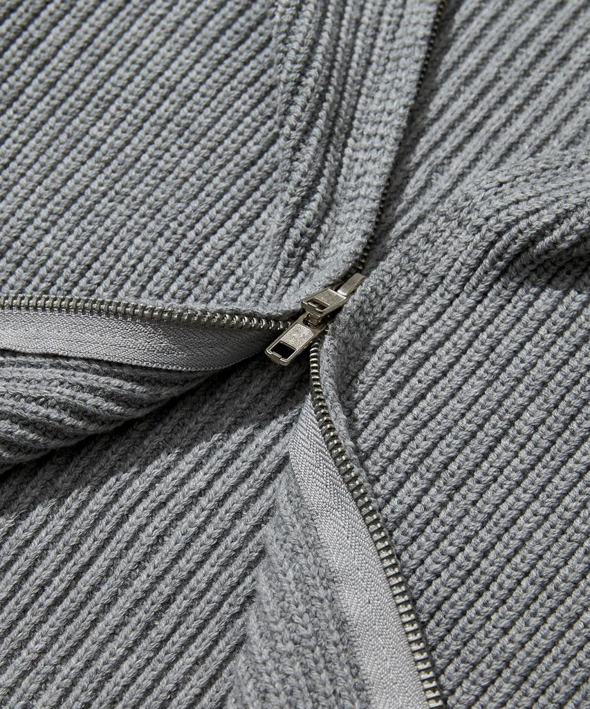 GLW Oversized Hajji Two-Way Hooded Zip-Up Knit Gray
