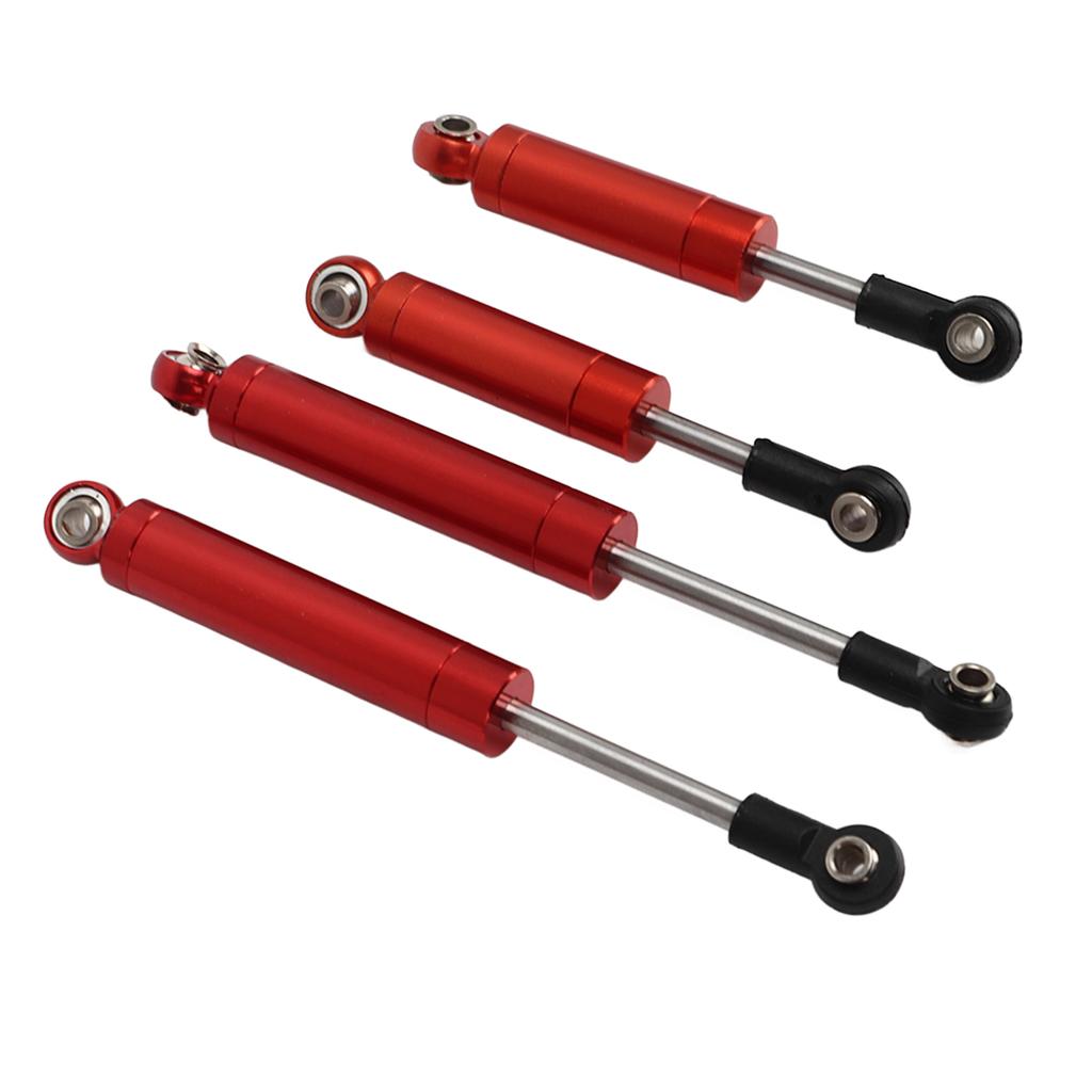 RC Front Rear Shock Absorbers Aluminum Alloy Steel High Elastic Spring CNC Easy Replaceable RC Parts for Axial 1 18 Red
