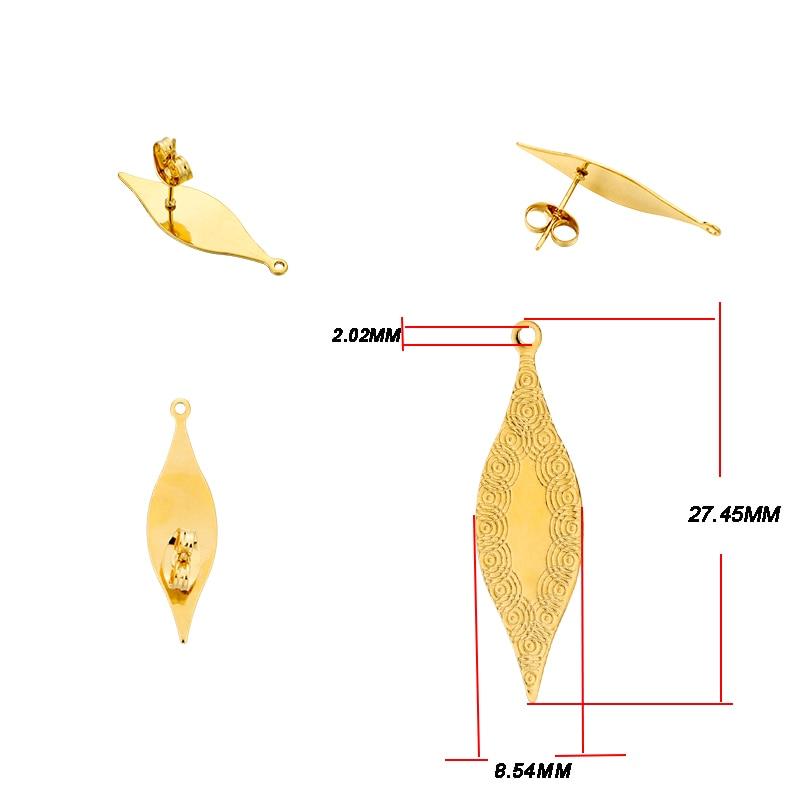 10 шт., геометрические круглые серьги-гвоздики из нержавеющей стали, серьги-гвоздики золотого цвета с цветком, базовый разъем для DIY, аксессуары для изготовления ювелирных изделий