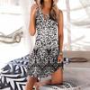 Женское мини-платье без рукавов в стиле бохо с круглым вырезом и принтом, короткое платье-майка, летнее повседневное пляжное свободное платье-сарафан