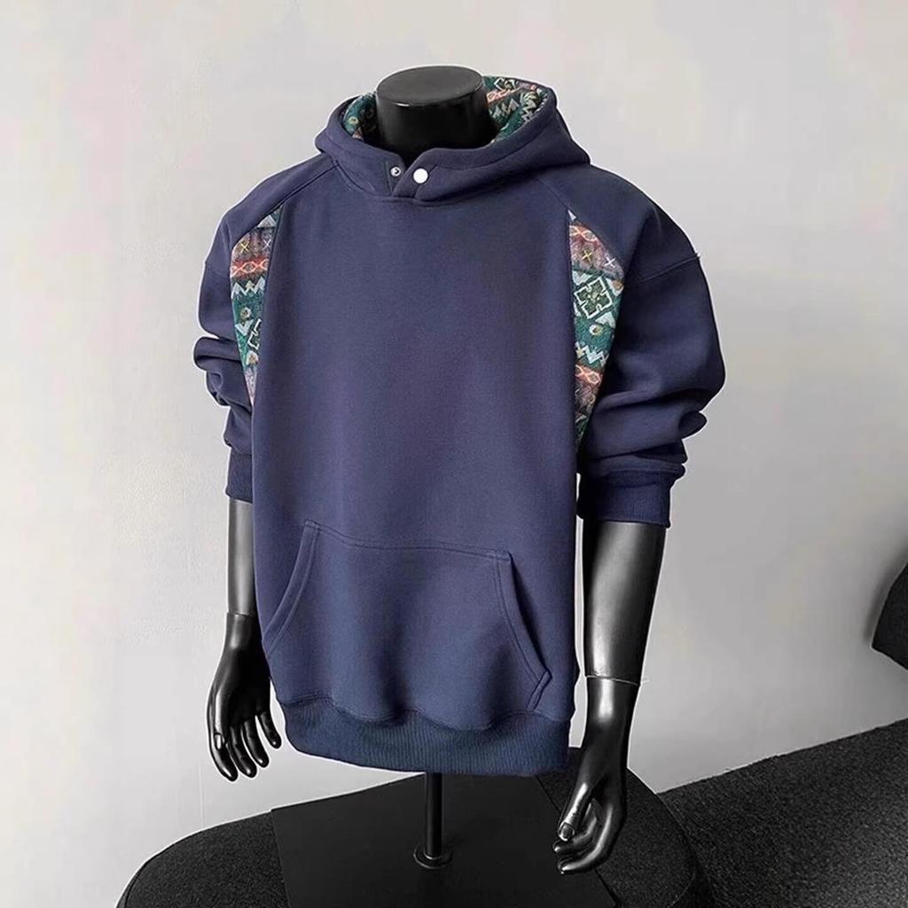 Худи с вышивкой в стиле пэчворк Color Block - Осенняя куртка американского стиля, тяжелая, для пар
