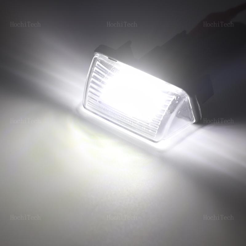 2Pcs License Plate Light For Peugeot 206 207 307 308 407 5008 Partner Citroen C3 C4 C5 LED Light Car Plate Light Lamp Car Lights