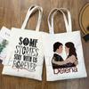 The Vampire Diaries Funny Shopping Bag Graphic Tote Harajuku Women Canvas Shoulder Bag Female Ulzzang Eco Large-Capacity